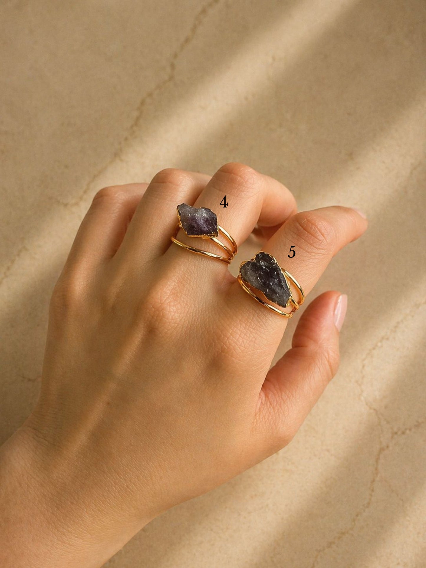 Amethyst stone rings