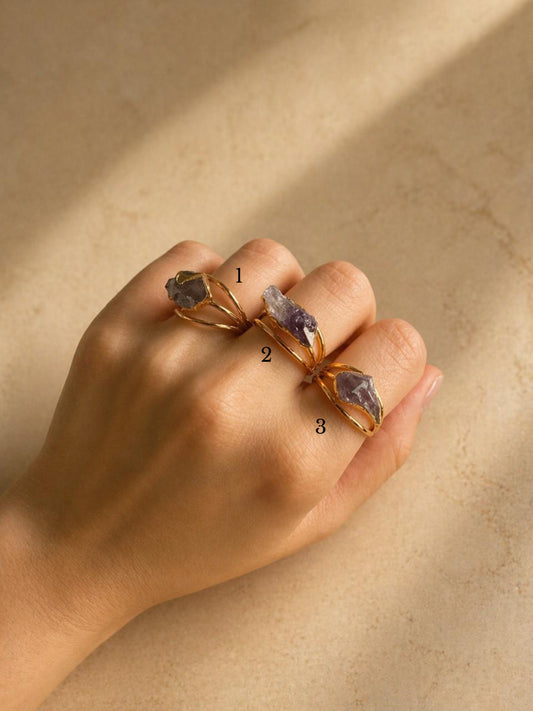 Amethyst stone rings